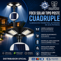 Foco Solar Profesional de Poste Cuádruple 360°