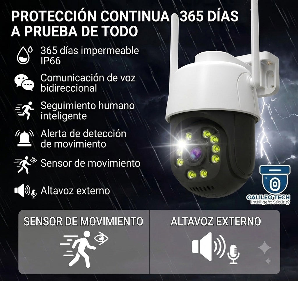 🛡️ Mini Cámara WiFi 360° Exterior Pro – Seguridad Inteligente HD
