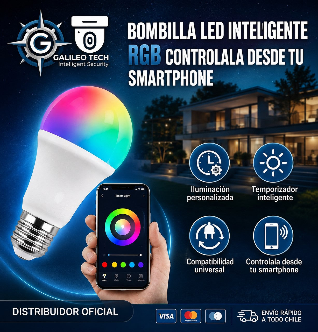 Lampara Bombilla RGB LED Clásico